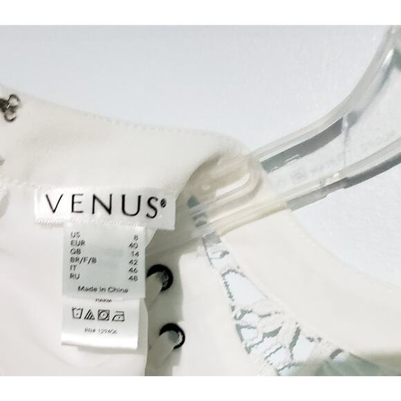 Venus White Blouse Size 8 Lace Whimsy Goth Fairy Sorority Enchanting Unique Boho - Picture 3 of 6